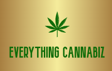 golden and green sign with everything cannabis written on it