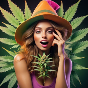 girl with cannabis
