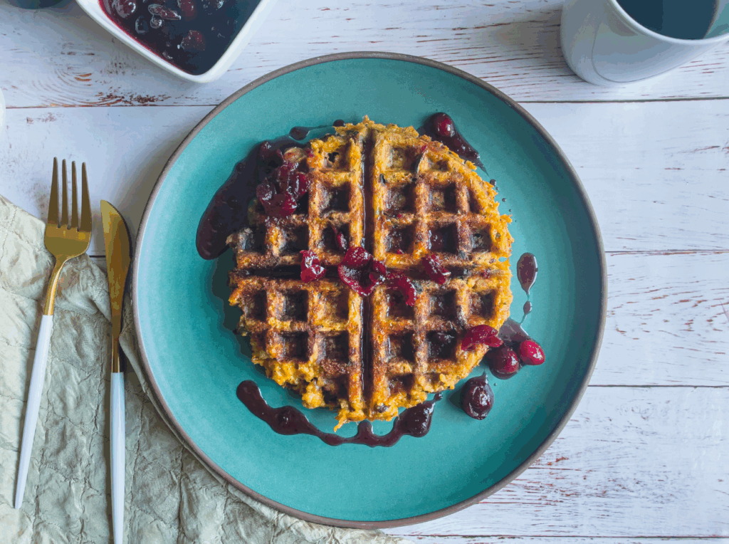 After Thanksgiving Infused stuffing waffles
