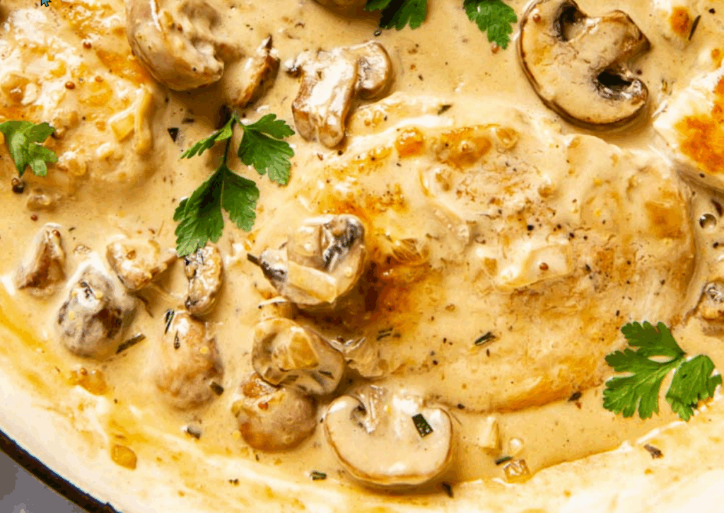 cannachicken in mushroom sauce