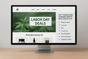 computer screen showing a Labor Day sale