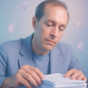 a man doing his taxes