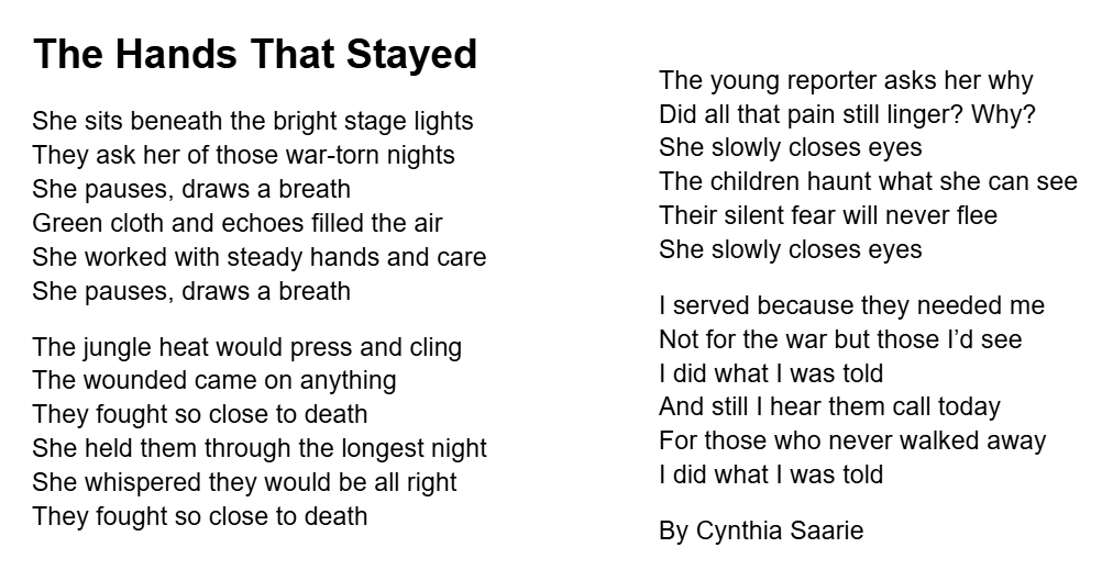 the Military Nurse poem