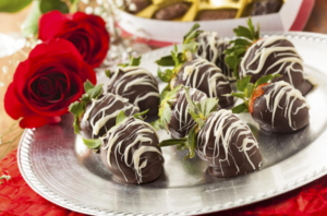 strawberries and roses