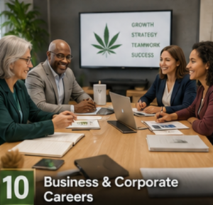 A group at a table discussing business.