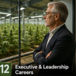 man looking out over a cannabis indoor grow