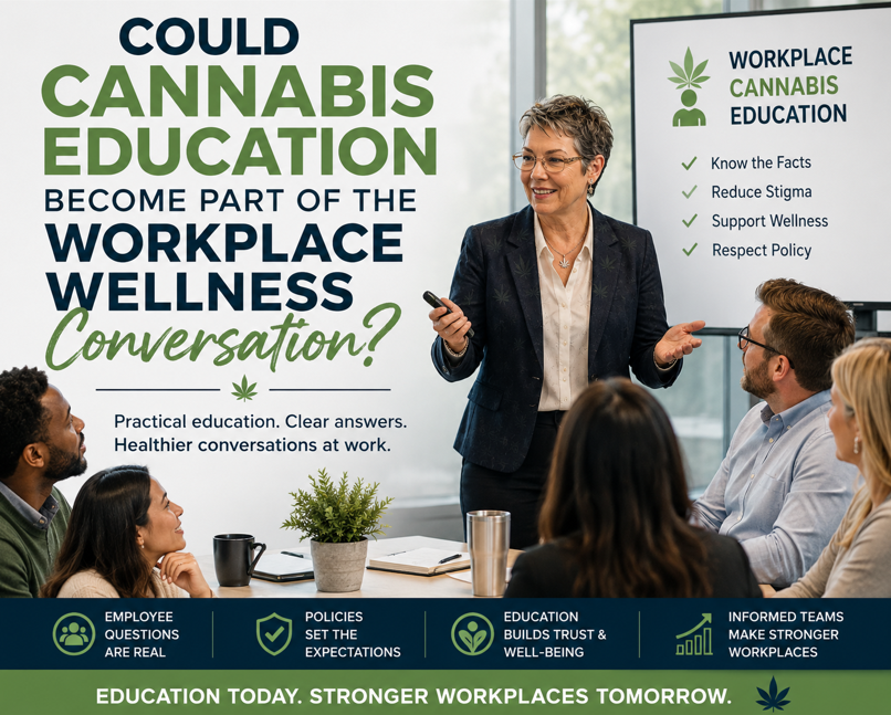 Cynthia is explaining cannabis edu to a group of people