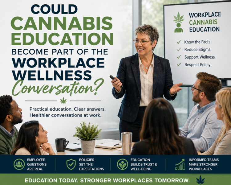 Cynthia is explaining cannabis edu to a group of people