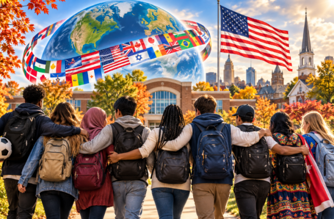 a group of students all belonging